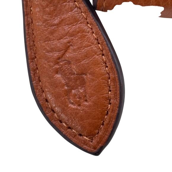 Polo Ralph Lauren Vintage Leather Zip Around Wallet Brass Twist Lock - Picture 5 of 11